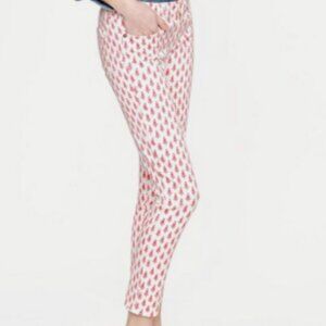 J. Crew cropped matchstick pants, Thistle Print (pink and white) size 25
